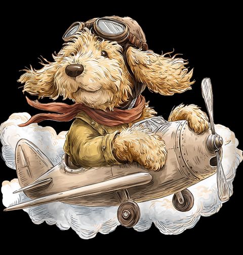 Obrázek produktu Dámské tričko Psí Pilot v Oblacích Goldendoodle