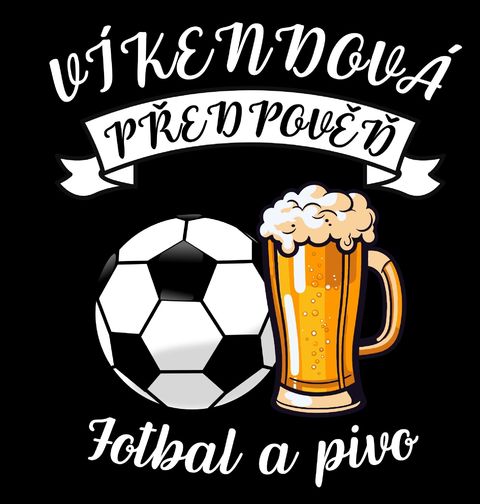 Obrázek produktu Pánské tričko Víkendová předpověď: Fotbal a Pivo