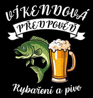 Obrázek 2 produktu Pánské tričko Víkendová předpověď: Rybaření a Pivo