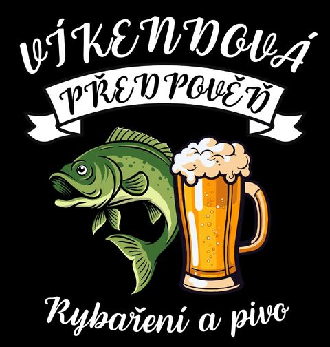 Obrázek produktu Pánské tričko Víkendová předpověď: Rybaření a Pivo