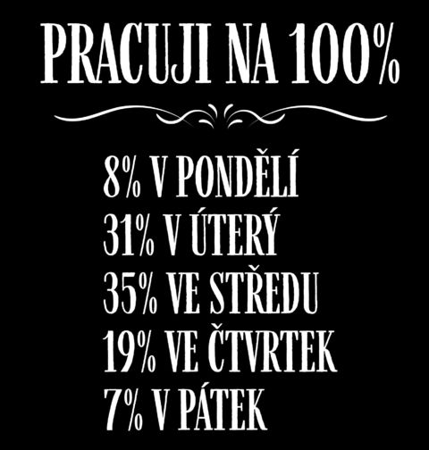 Obrázek produktu Pánské tričko Pracuji na 100 %