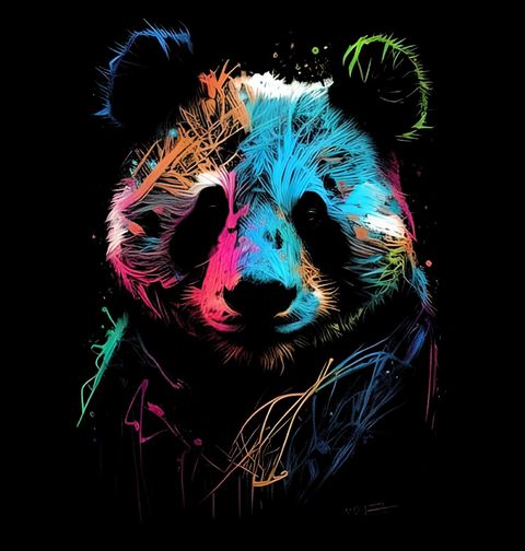 Obrázek produktu Dámské tričko Barevná Panda velká