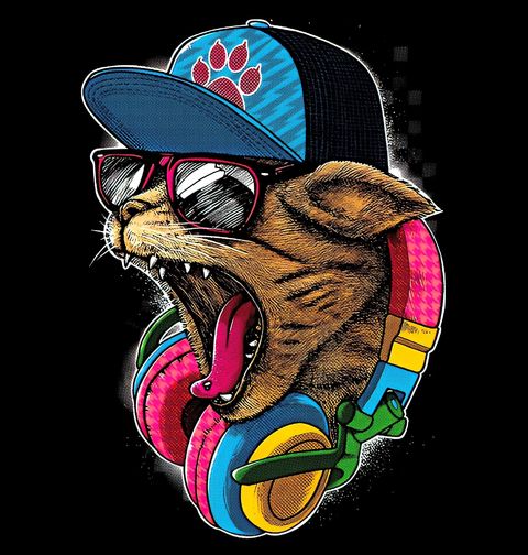 Obrázek produktu Pánské tričko Cool DJ Kočka Streetwear