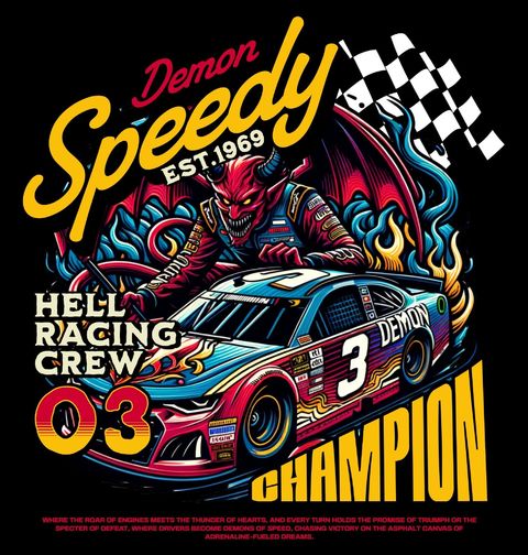 Obrázek produktu Pánská mikina Pekelné Závodní Auto Demon Speedy