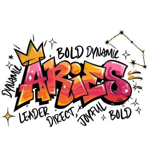 Obrázek produktu Dámské tričko Horoskop Beran Aries Graffiti