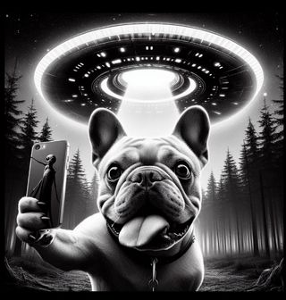 Obrázek 2 produktu Dámské tričko Selfie Únos Buldočka UFO