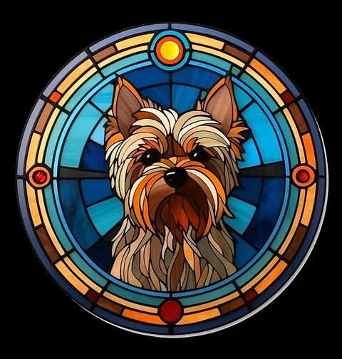Obrázek produktu Dětské tričko Jorkšír ve Vitráži Stained Glass