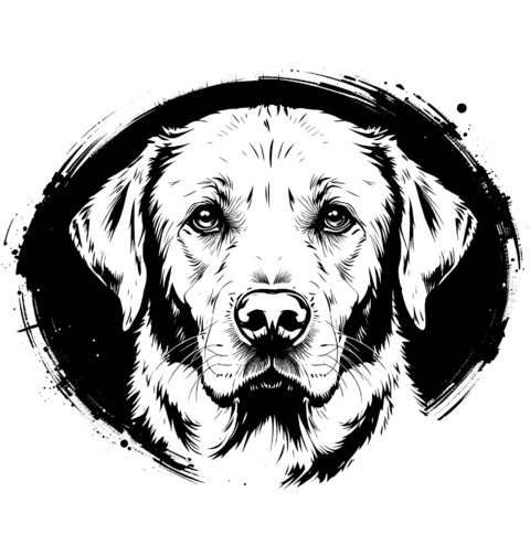 Obrázek produktu Dámské tričko Černobílý Pes Labradorský retrívr