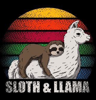 Obrázek 2 produktu Pánské tričko Spící Lenochod na Lamě Sloth & Llama
