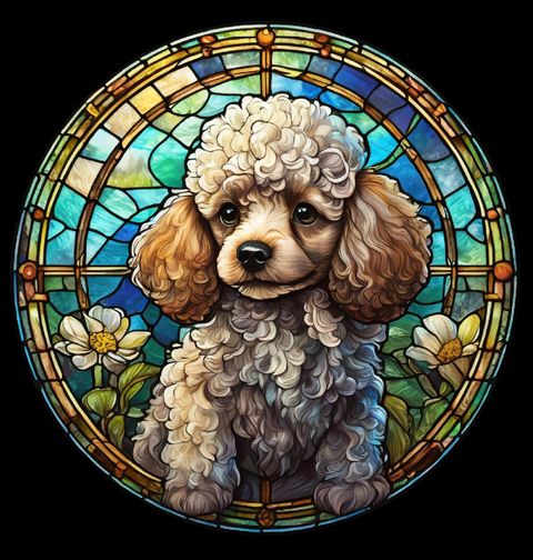 Obrázek produktu Dámské tričko Pudl ve Vitráži Stained Glass
