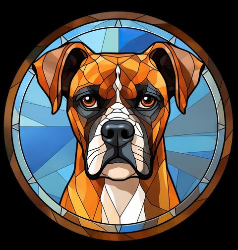 Obrázek produktu Pánské tričko Německý boxer ve Vitráži Stained Glass