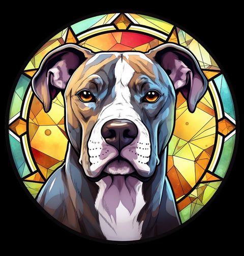 Obrázek produktu Pánské tričko Americký stafordšírský teriér ve Vitráži Stained Glass