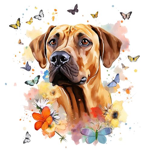 Obrázek produktu Dámské tričko Rhodéský ridgeback mezi Motýly