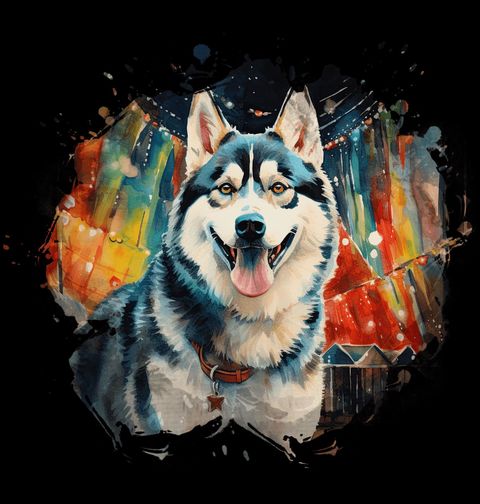 Obrázek produktu Pánské tričko Hravý Sibiřský husky