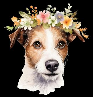 Obrázek 2 produktu Dámské tričko Jack Russell teriér s Květinovou Korunou