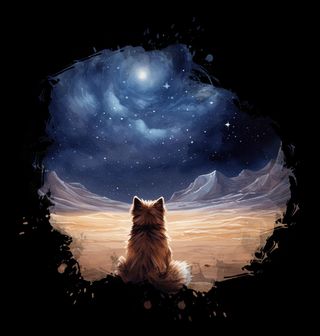 Obrázek 2 produktu Dětské tričko Pomeranian pod Hvězdným Nebem