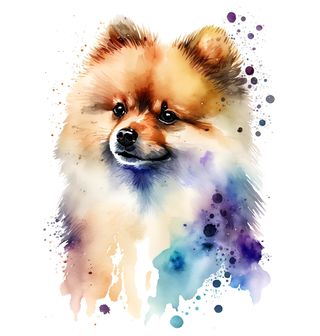 Obrázek 2 produktu Dámské tričko Akvarelový Pomeranian