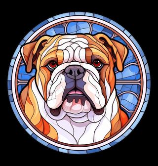 Obrázek 2 produktu Pánské tričko Anglický buldok ve Vitráži Stained Glass