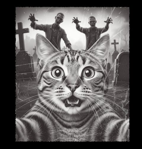 Obrázek produktu Pánské tričko Selfie Kočky ze Hřbitova