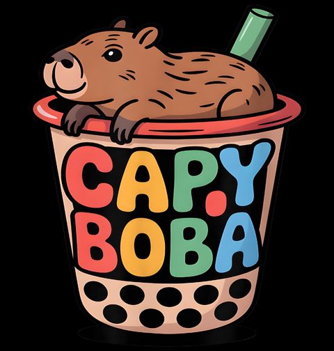 Obrázek produktu Dámské tričko Bubble Tea s Kapybarou CapyBoba