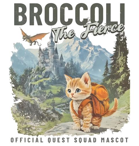 Obrázek produktu Dětské tričko Odvážná Kočka Broccoli na Výpravě