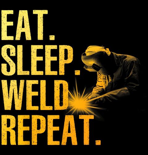 Obrázek produktu Pánské tričko Jez Spi Svařuj Opakuj Eat Sleep Weld Repeat