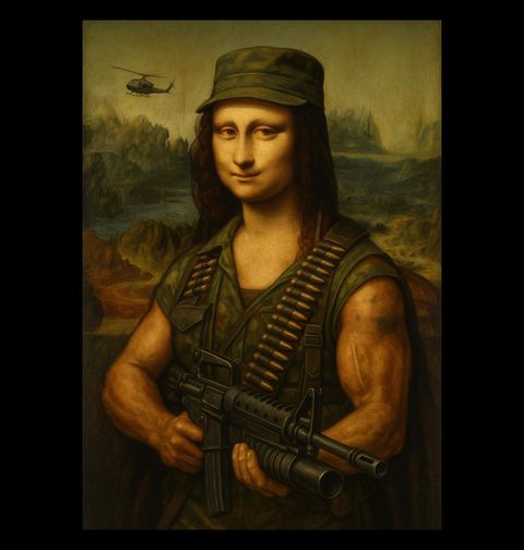 Obrázek produktu Pánská mikina Ozbrojená Mona Lisa ve Službě