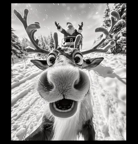 Obrázek produktu Dámské tričko Selfie Soba a Santy ve Sněhové Vánici