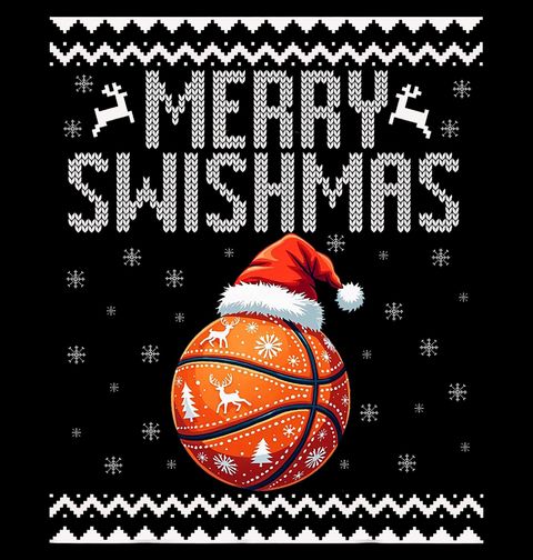 Obrázek produktu Dětské tričko Vánoční Basketbalový Míč Merry Swishmas