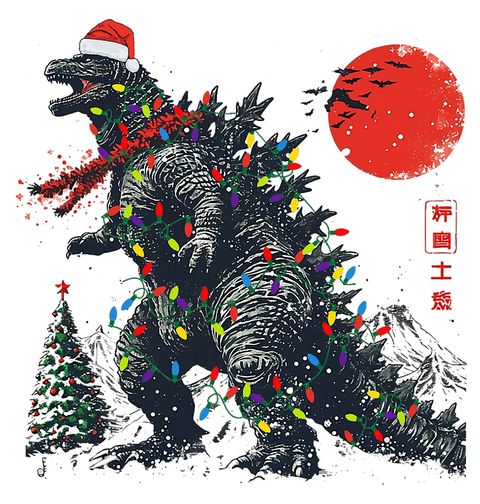 Obrázek produktu Pánské tričko Vánoční Godzilla v Tokiu