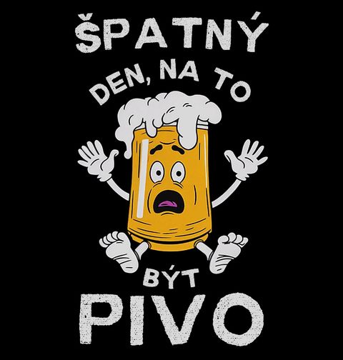 Obrázek produktu Pánské tričko Vyděšené pivo Špatný den na to být pivo