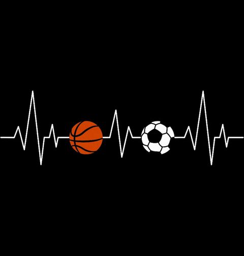 Obrázek produktu Pánské tričko Sportovní Kardiogram Fotbalu a Basketbalu