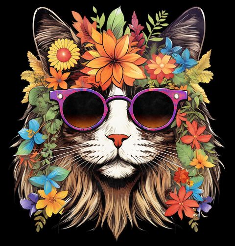 Obrázek produktu Pánská mikina Hippie Kočka