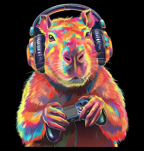 Obrázek produktu Pánské tričko Gamer Kapybara s Ovladačem