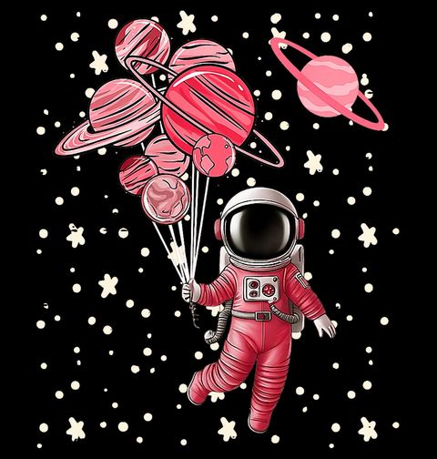 Obrázek produktu Pánské tričko Růžový Astronaut na Cestě Vesmírem