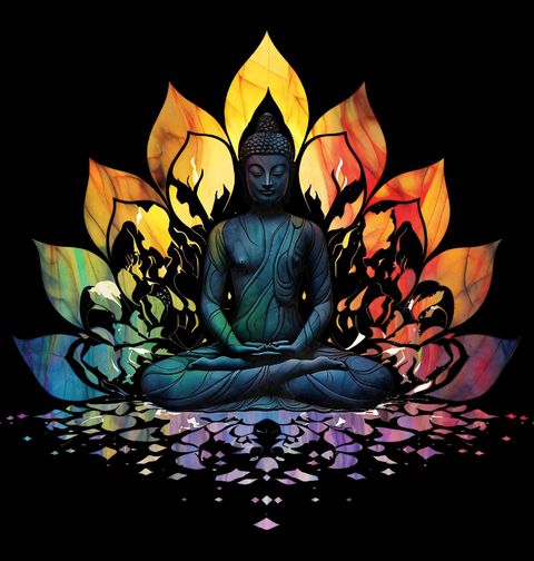 Obrázek produktu Pánské tričko Osvícený Budha v Lotosové Meditaci