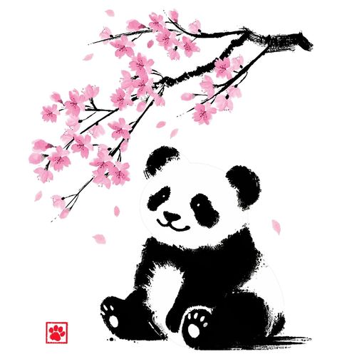 Obrázek produktu Dámské tričko Japonská Panda pod Květy Sakury