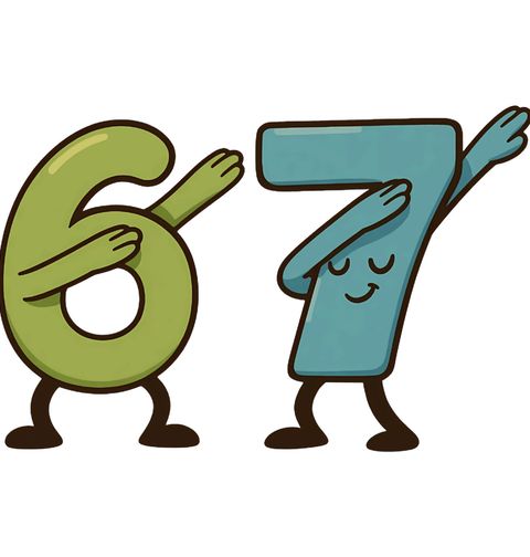 Obrázek produktu Dětské tričko Dabující Meme Six Seven 67