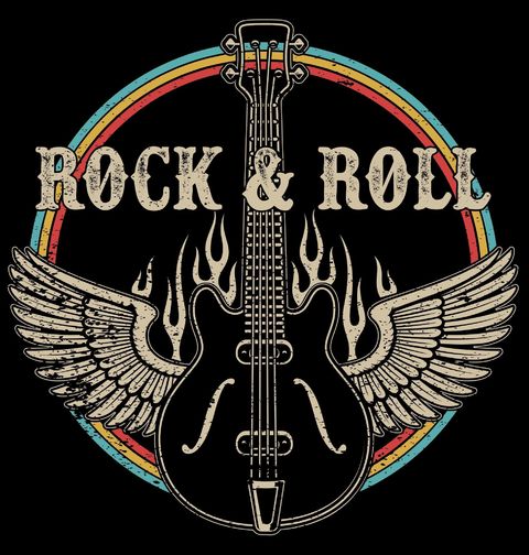 Obrázek produktu Dámské tričko Kytara s Křídly Rock & Roll