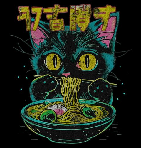 Obrázek produktu Pánské tričko Kočka a Miska Ramen Nudlí