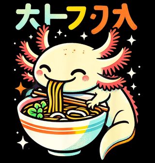 Obrázek 2 produktu Dámské tričko Axolotl s Miskou Ramen Nudlí