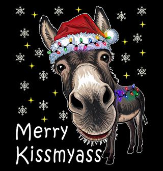 Obrázek 2 produktu Pánské tričko Vánoční Osel Merry Kissmyass