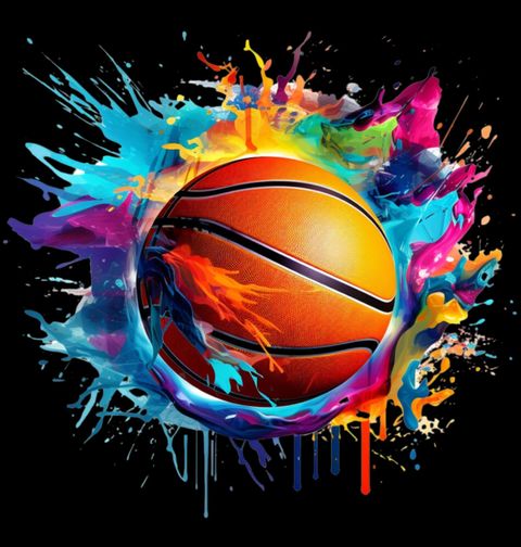 Obrázek produktu Dámské tričko Basketbalový Míč v Explozi Barev