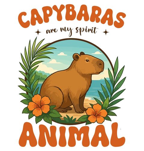 Obrázek produktu Dětské tričko Kapybara na Pláži Capybara is my spirit animal