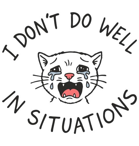 Obrázek produktu Pánské tričko Plačící Kočka I don't do well in situations