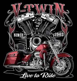 Obrázek 2 produktu Pánské tričko Srdce Motorky V-Twin Engine