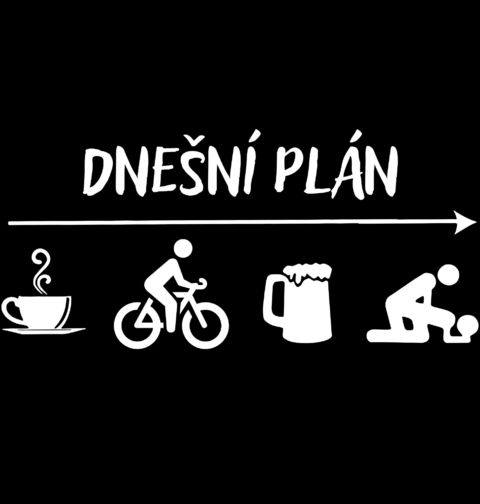 Obrázek produktu Pánské tričko Dnešní plán: Káva Kolo Pivo Sex