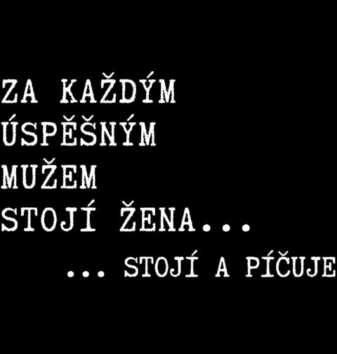 Obrázek produktu Pánské tričko Za každým úspěšným mužem stojí žena...stojí a píčuje