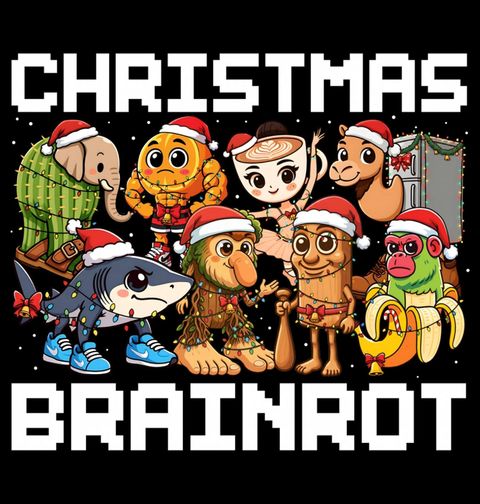 Obrázek produktu Pánská mikina Vánoční Brainrot Postavičky