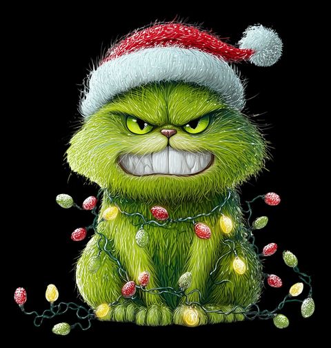 Obrázek produktu Pánské tričko Vánoční Kočka Grinch